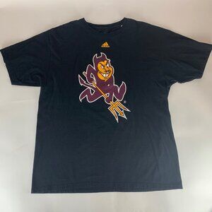 Arizona State Sun Devils NCAA Black Adidas Short Sleeve Crewneck Shirt Mens XL